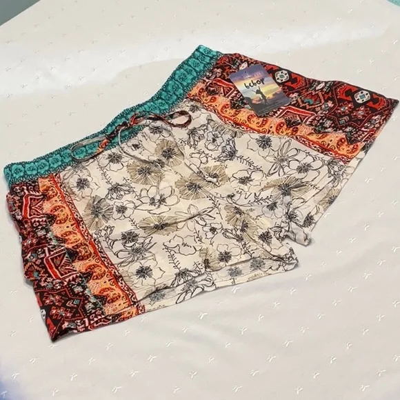 bebop 100% Rayon Shorts with Drawstring Elastic Waistband - Picture 1 of 5